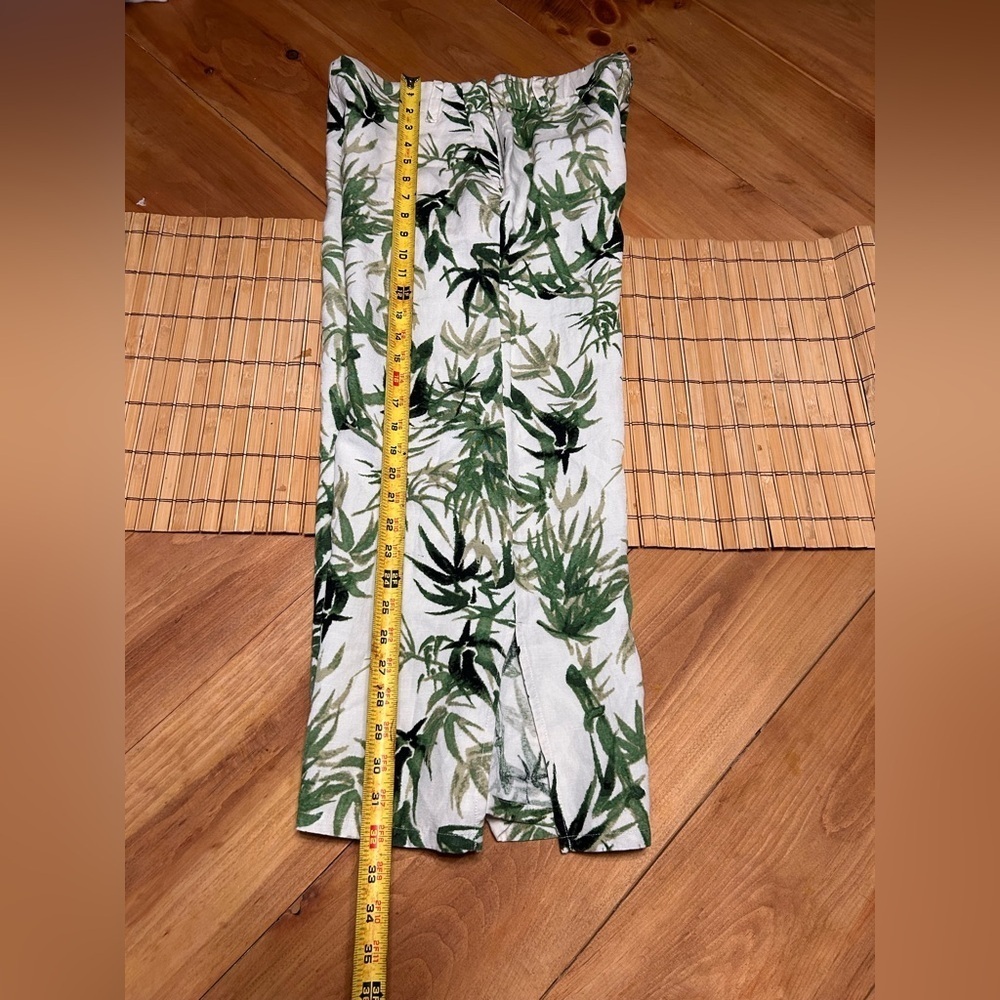 J. Jill Wide Leg Green Leaf Print Pants - Picture 5 of 6
